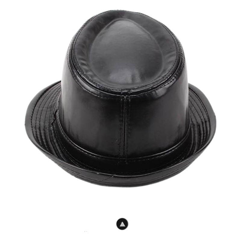 Autumn and Winter Hat Men's Retro Warm Leather Topper Middle-aged and Elderly People's Jazz Hat Small Topper Winter Men's Hat Cotton