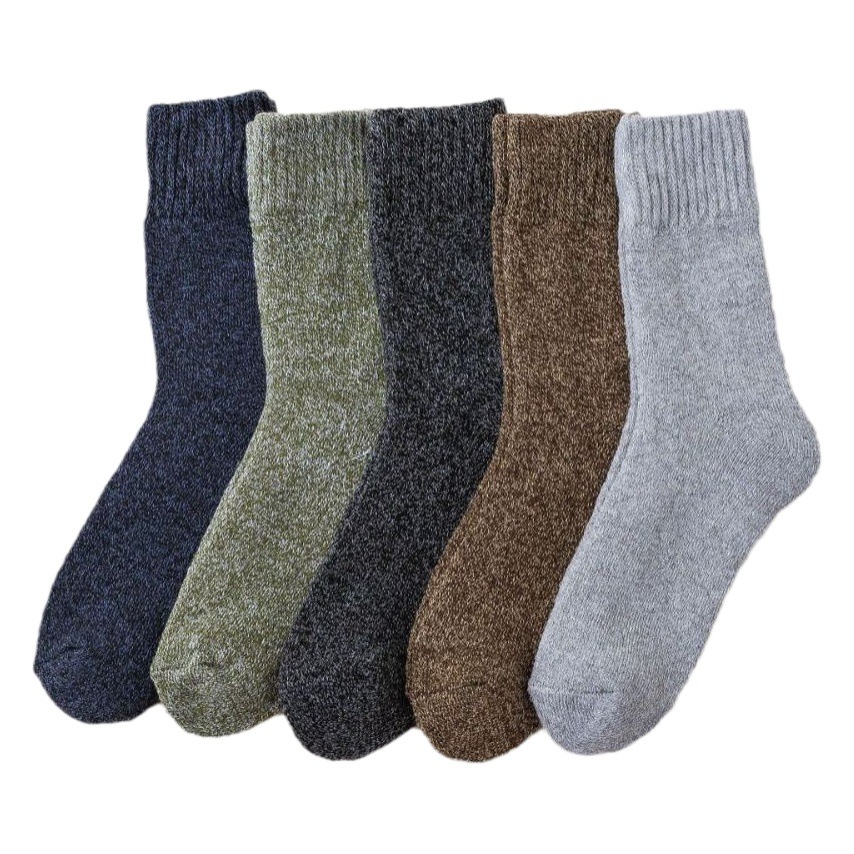 Socks Men's Winter Velvet Thickeneded Warm Terry Socks Men's Mid-Calf Socks Floor Socks and Line Towel Socks Cotton Socks