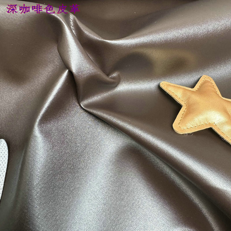 in stock 0.55mm thickness pore pattern PVC leather fine pinhole pattern brown leather edging handbag fabric