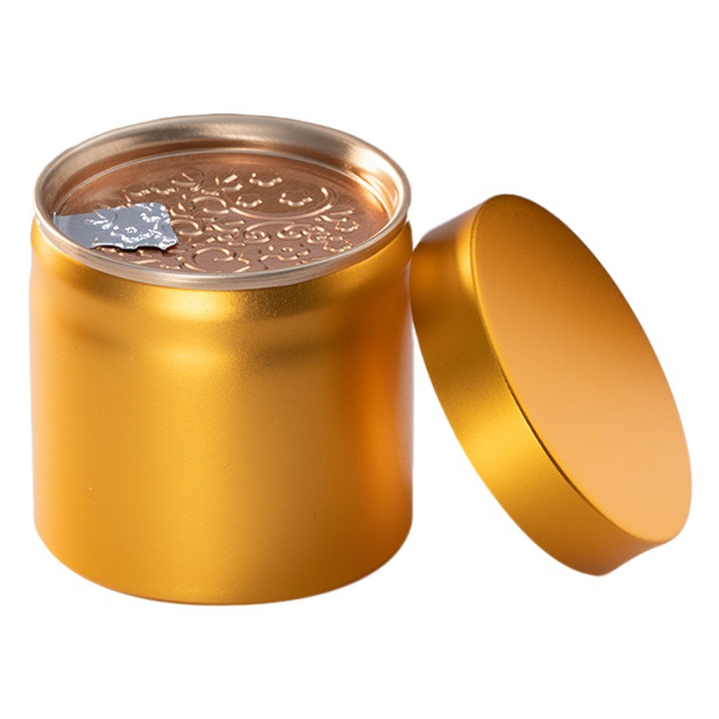 Disposable advanced mini tea jar small size sealed jar tea jar small jar tea empty jar easy to tear aluminum jar packing box