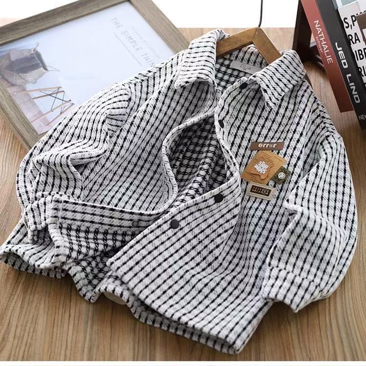 Picture of Boys Coat Autumn Coat Large Children Plaid Shirt Long Sleeve 2025 New Boys Casual Autumn Outer Wear Top