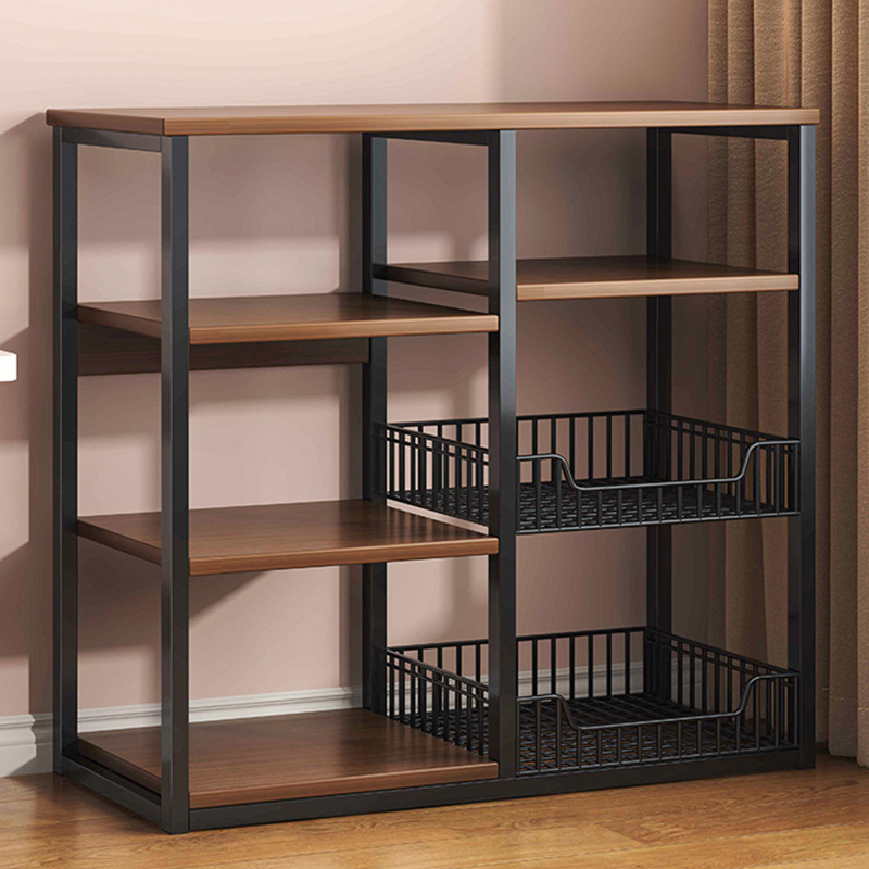 Shelf Storage Rack Floor Floor Multi-Layer Storage Rack Rack with Basket Home Low Shelf Living Room Kitchen Multi-Purpose Storage Rack