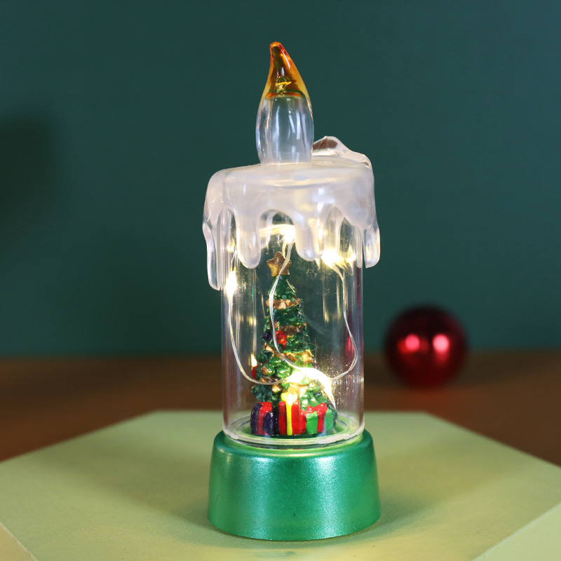 Picture of Cross-Border New Christmas Decorations Crystal Ball Old Man Snowman Candle Lamp Luminous Night Light Desktop Ornament Lamp