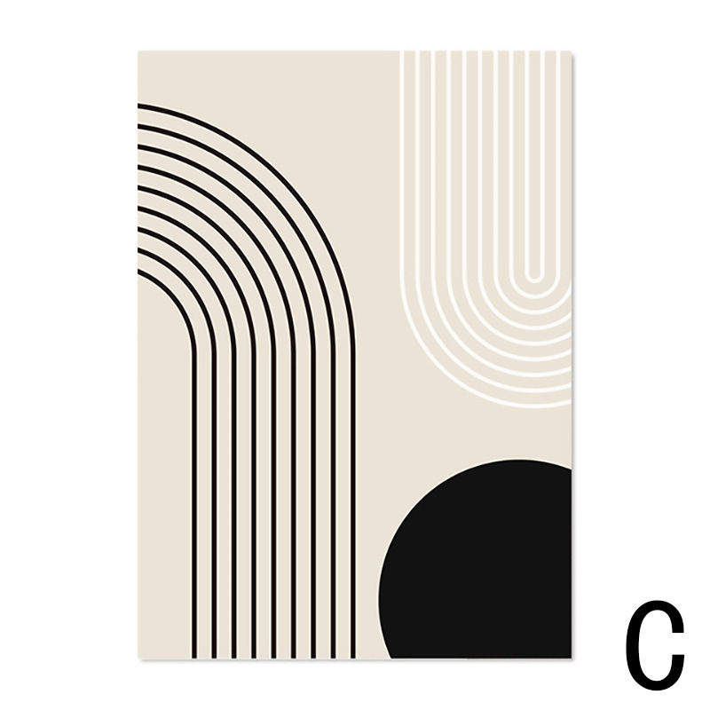 Picture of Modern Nordic simple abstract black line geometric poster bedroom living room decoration hanging painting frameless painting wholesale