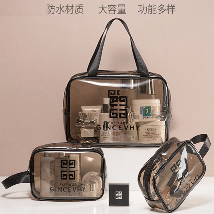 Picture of Pvc Transparent Cosmetic Bag Toiletry Bag Travel Satchel Cosmetics Bag Waterproof Large Capacity Satchel Cosmetic Bag Cosmetics Bag
