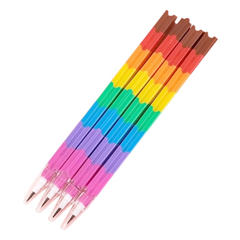 Sharpening-free pencil building blocks rainbow bullet pen egg pen Primary School kindergarten prize gift children stationery