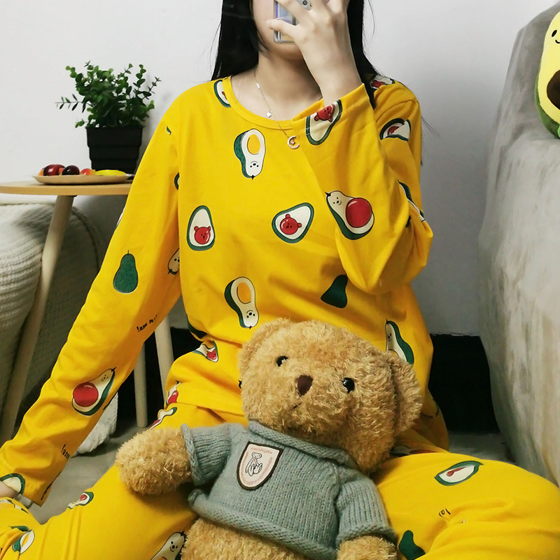 Picture of Foreign trade stalls can wear pajamas women's spring and autumn thin home clothes cartoon cute women's long sleeve trousers suit