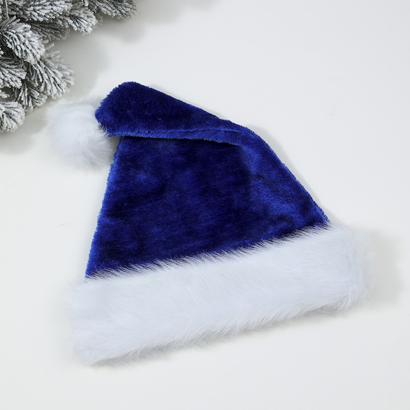 Picture of Christmas High-grade Plush Christmas Hat Extra Large Thickened Big Ball Christmas Hat Old Man Hat Green Pink Red