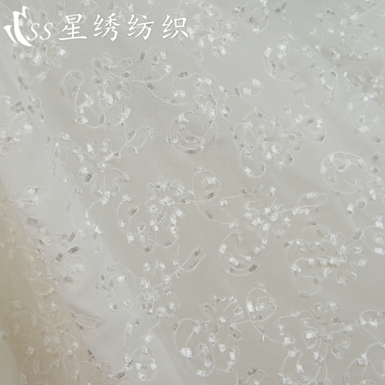 Quality Chiffon Bottom Embroider Fabric Chiffon Cutting Eyelash Brushed Dress Sun Protection Clothing Top Embroidered Fabric