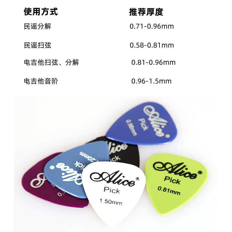 Picture of Boxed Alice ALICE glossy ABS pick folk acoustic guitar finger piece electric shrapnel AP100P
