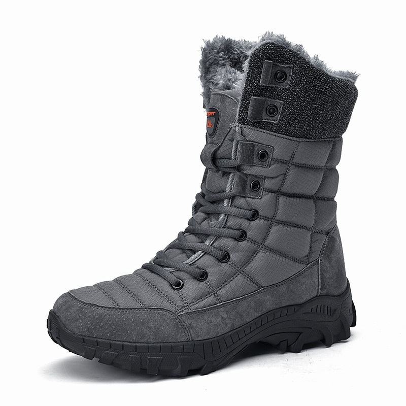 Winter cotton-padded shoes men's high-top fleece-lined warm Men's snow boots thick-soled men's cotton-padded boots plus size outdoor casual men's shoes