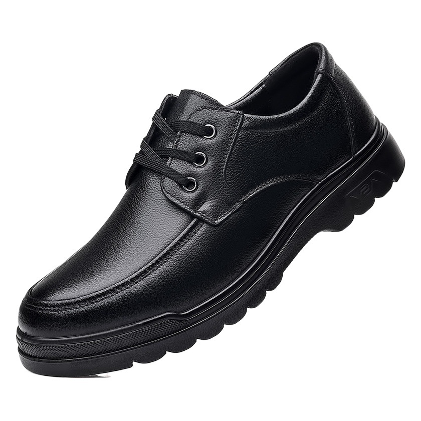 First Layer Cowhide Men's Shoes Men's Business Casual Leather Shoes Men's Fashion Breathable Shoes British Casual Lace-Up Single Leather Shoes