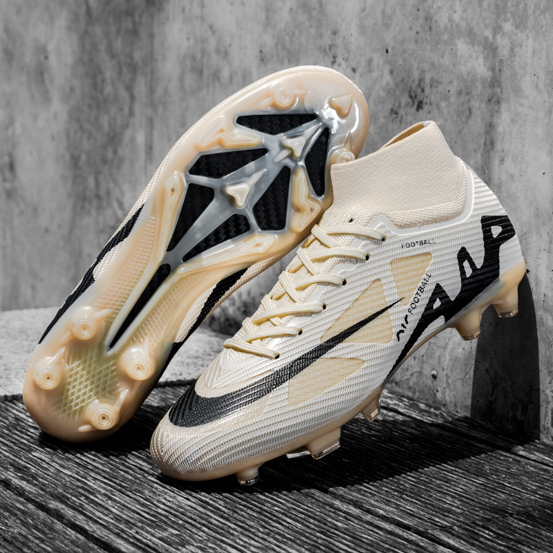 Cross-border new football shoes men's high-top youth adult training shoes spike TF broken nail training shoes wholesale