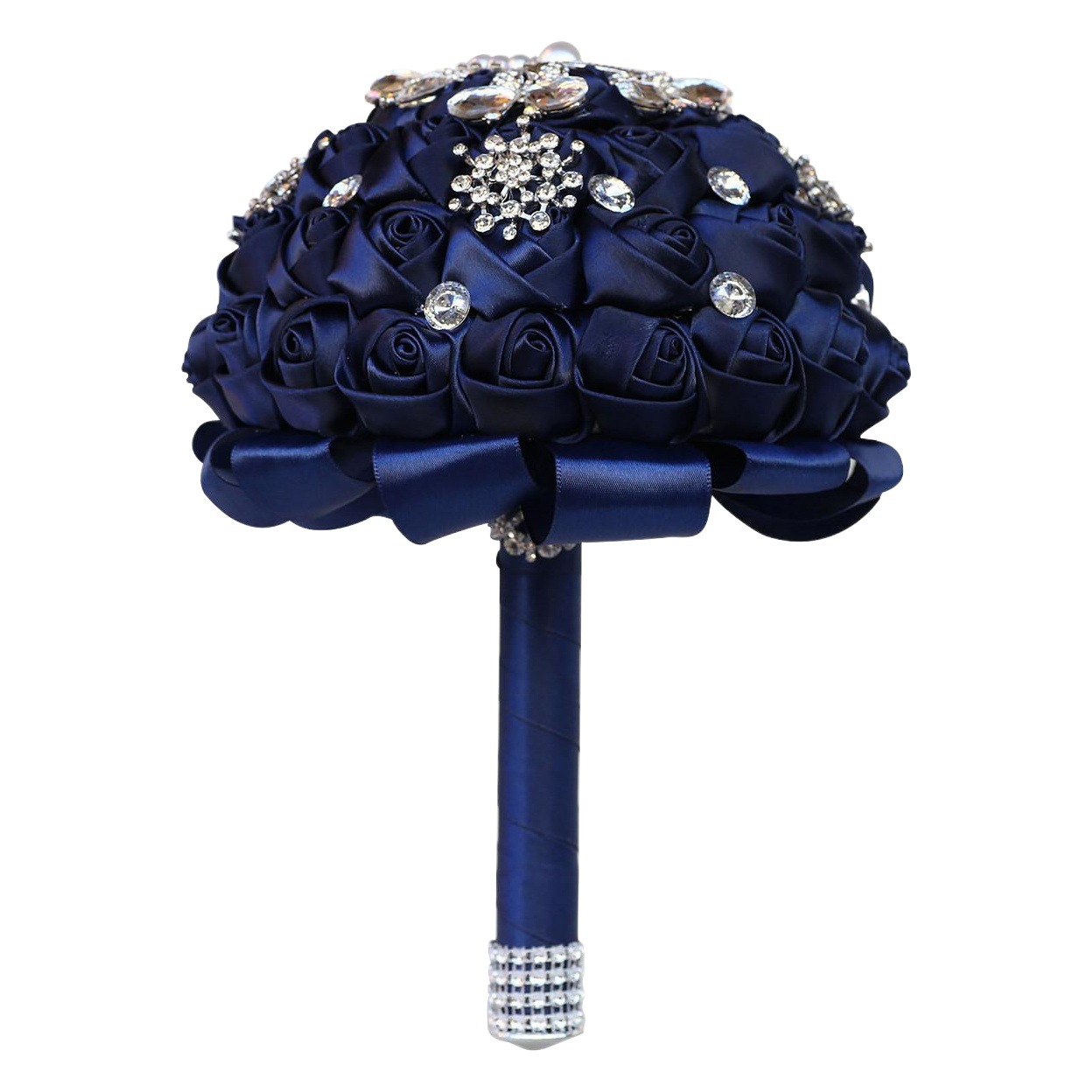 New in stock bridal holding flower 18cm holding flower wedding supplies ribbon rhinestone holding flower W295