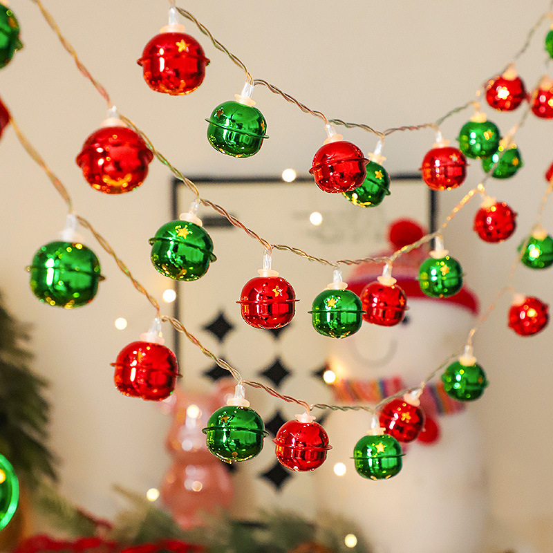 Cross-Border New Led Snowflake Bell Light String Christmas Lights Flashing Lights Christmas Tree Window Atmosphere Decorative Lights