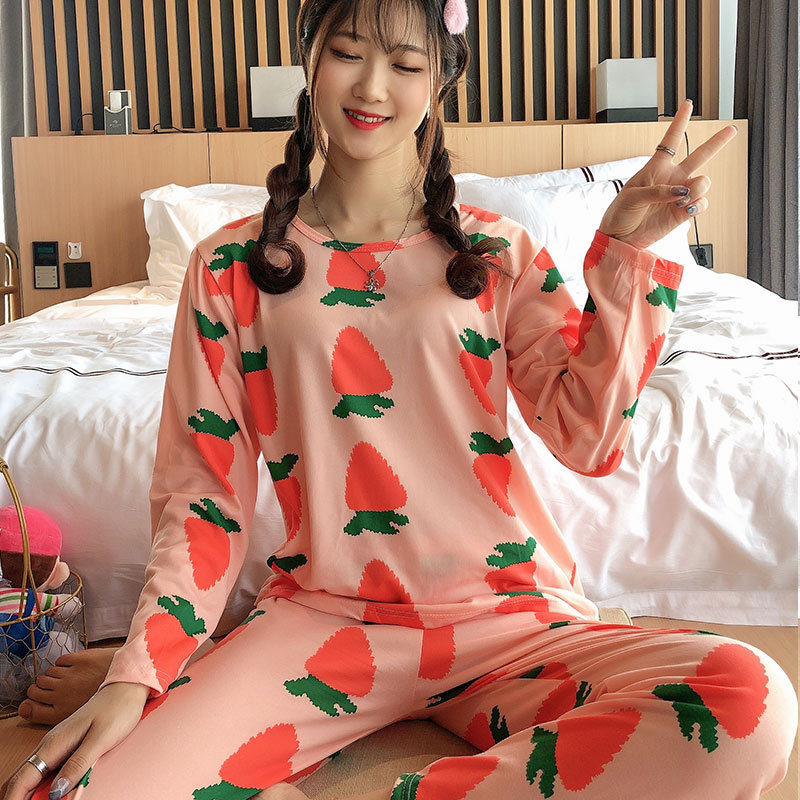 Picture of Foreign trade stalls can wear pajamas women's spring and autumn thin home clothes cartoon cute women's long sleeve trousers suit