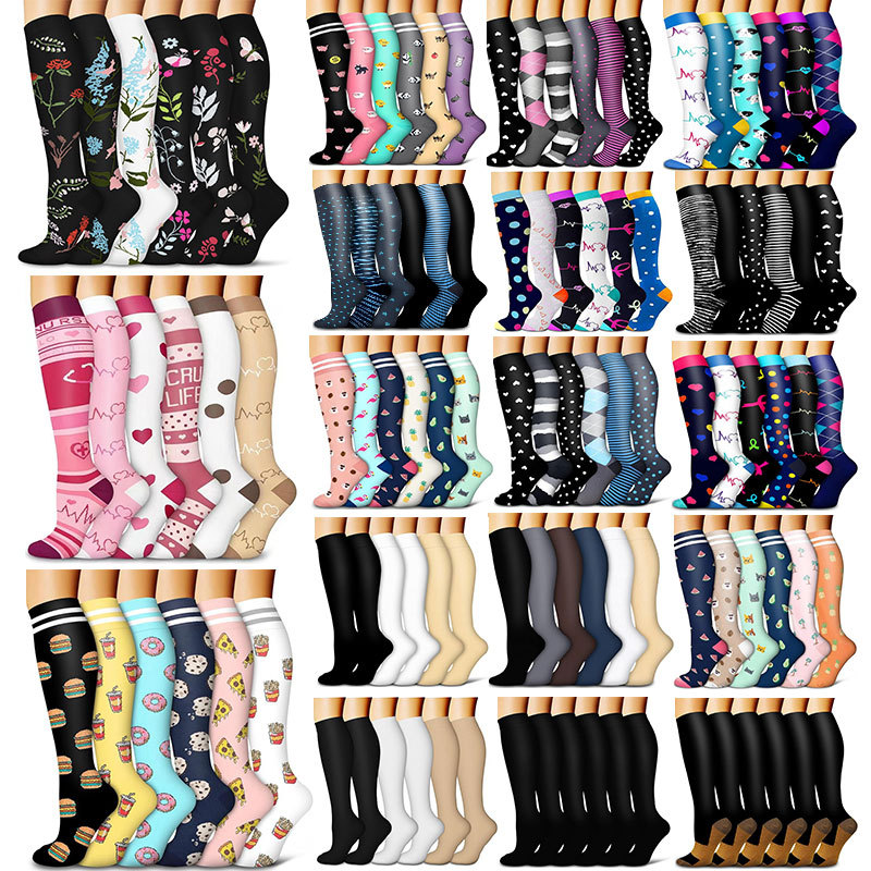 32 6 pairs of Amazon cross-border compression socks suit stockings sports running fitness compression socks calf socks