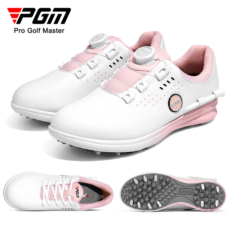 PGM golf shoes women's rotary buckle/shoelace golf Sports women's shoes waterproof microfiber non-slip spikes