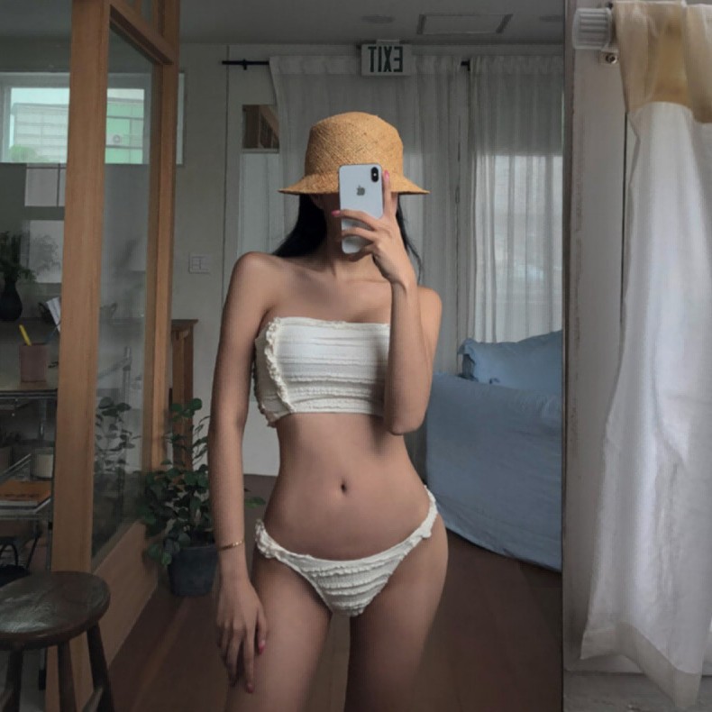 New Style Split Bikini Tube Top Sexy One-Shoulder Conservative Spa Vacation Swimsuit Women Sexy Small Chest Swimsuit Women