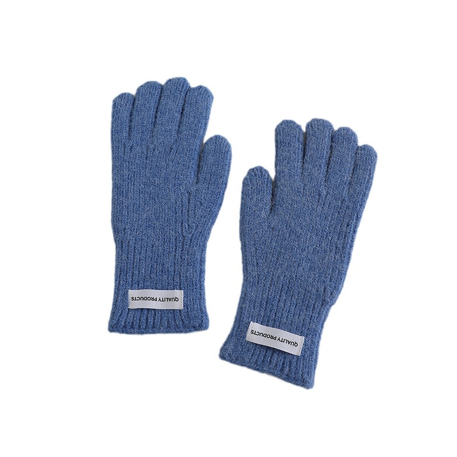 Picture of Winter Children's Knitted Gloves Middle School Students' Knitted Five-Finger Gloves with Exposed Thumb and Index Finger Students Writing Gloves