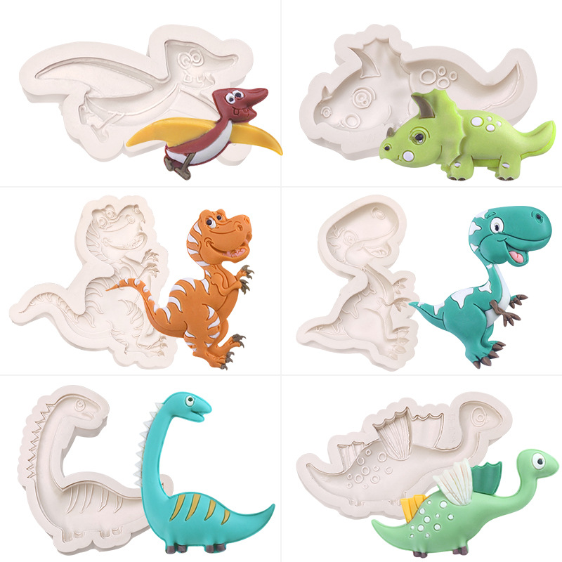 Picture of Sanxin Easter Dinosaur Silicone Mold Creative DIY Cartoon Animal Flip Sugar Chocolate Cake Decorative Grinding Tool