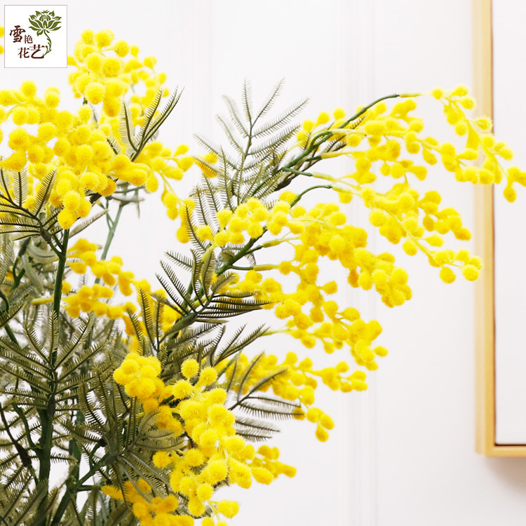 Artificial Acacia Tree Acacia Fruit 3-Pronged King Sakura Bouquet Finished Acacia Bean Wholesale Photography Props Artificial Flowers