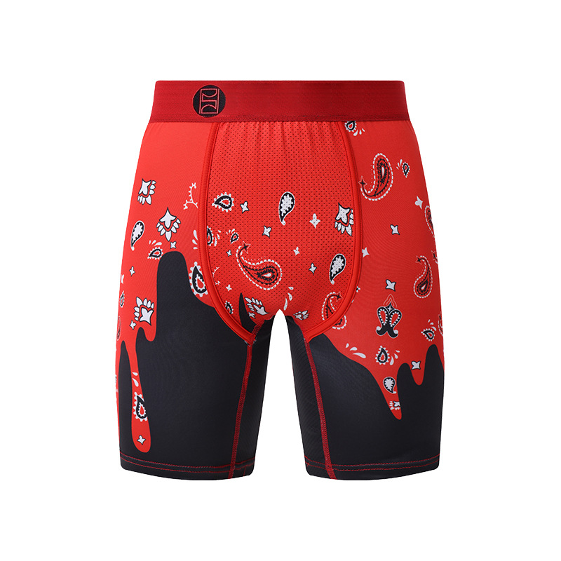 Picture of Men's Underwear Cartoon Print Men's Quick-Drying Boxer Briefs Sports Underwear Fitness Extended Underwear Men's Wholesale