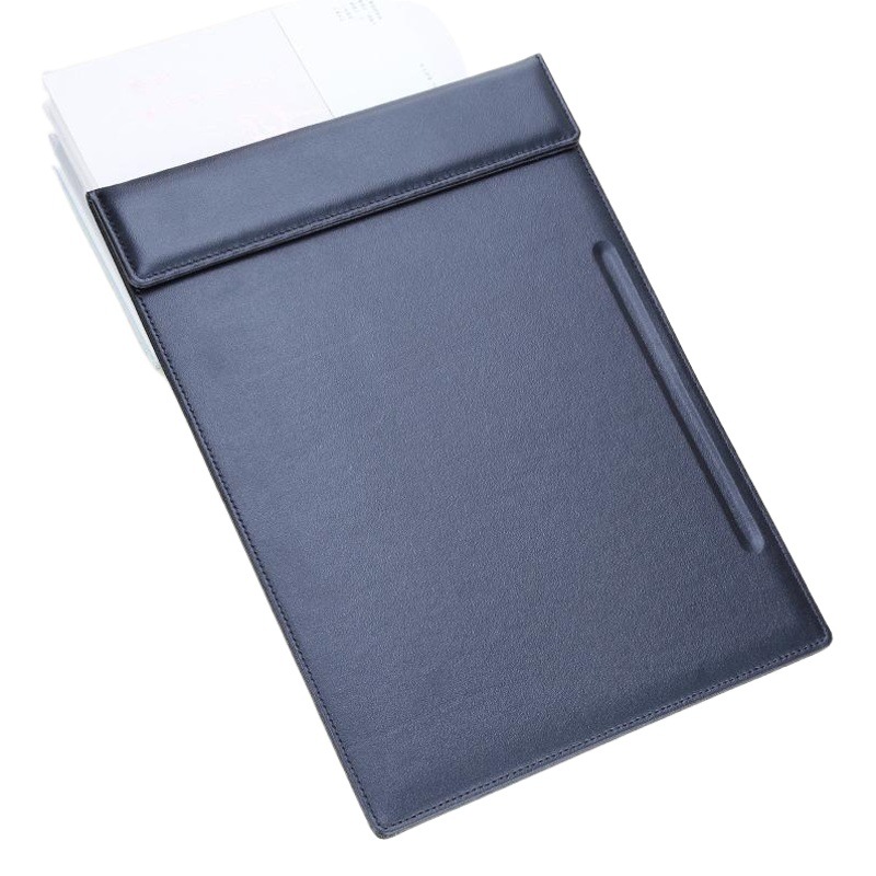 Business hotel office practical leather A4 meeting splint with Pen slot three-hole cup holder matching combination desktop pad