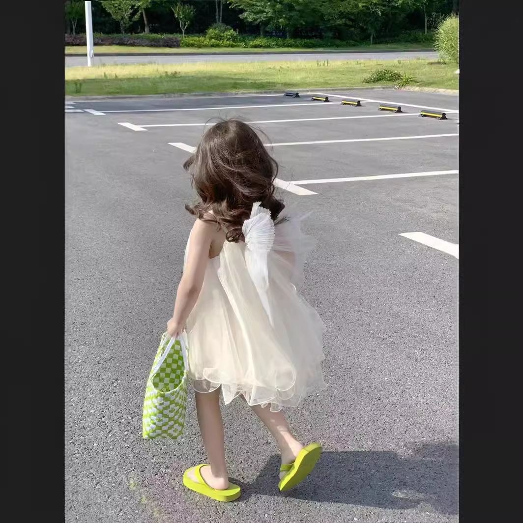 Picture of South Korea Children's Wear 2024 Spring and Autumn Summer Instagram Girls Big Bow Wings Slip Skirt Fairy Skirt N89