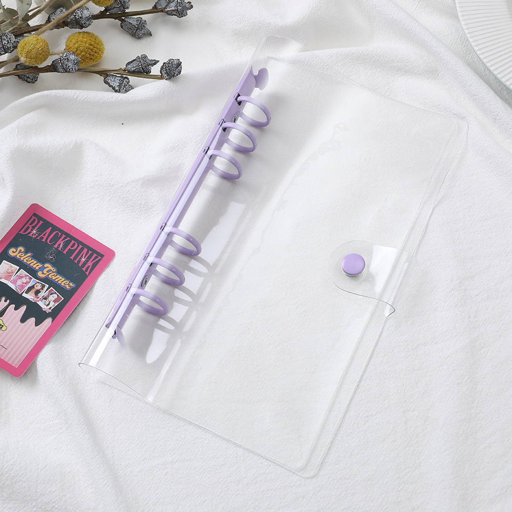 Picture of Ready-Made Pvc Transparent Binder Cover, Portable Travel Binder Set, Student Planner Notebook Binder Cover