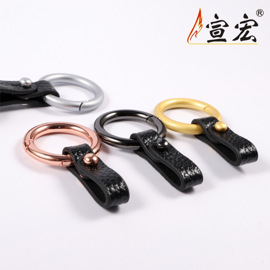 Car key chain pendant ring buckle spring buckle stall accessories jewelry creative simple waist bag lychee pattern hanging buckle