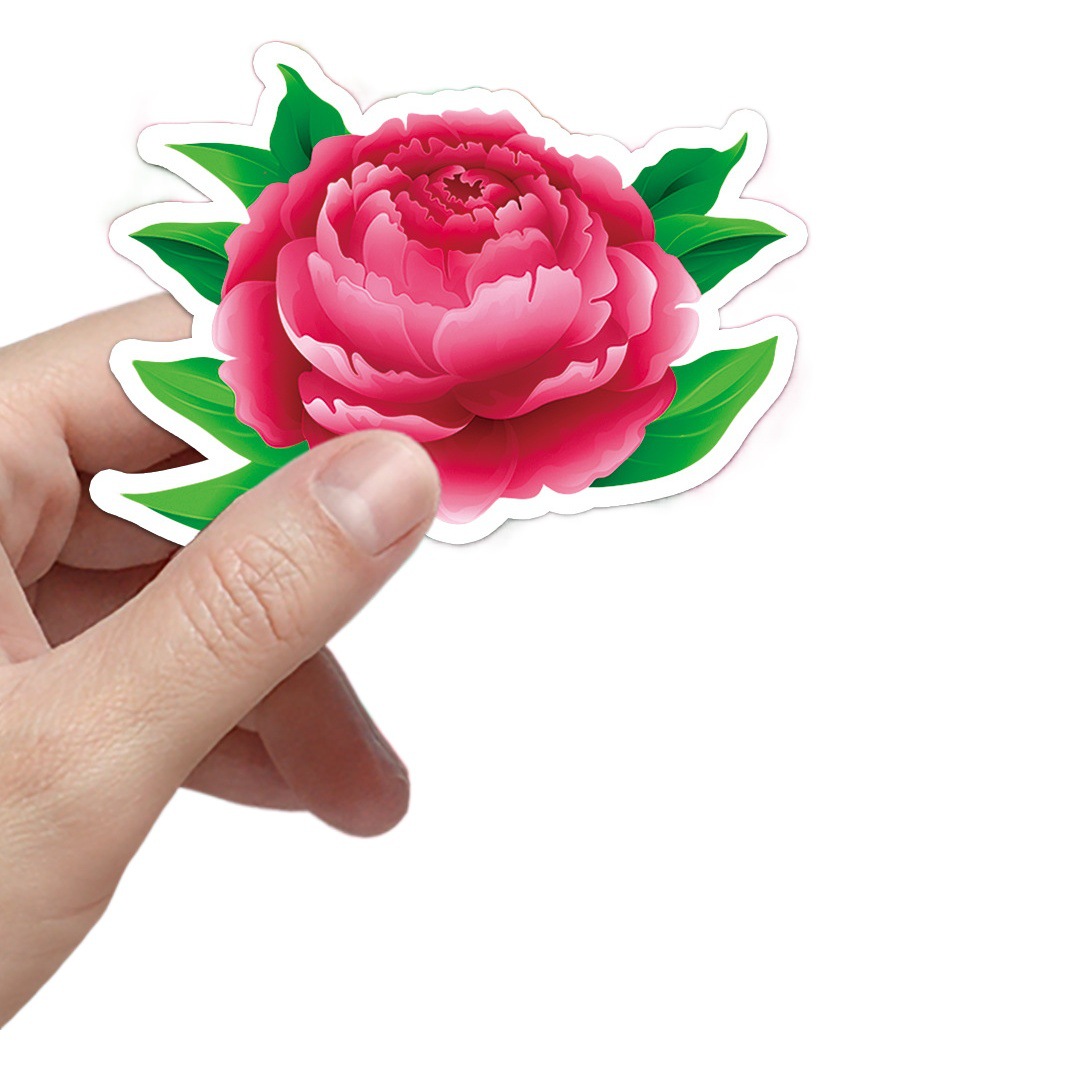 50 Peony Flower Graffiti Personality Cross-border Small Fresh Flower Goo Card DIY Mobile Phone Shell Luggage Sticker Waterproof