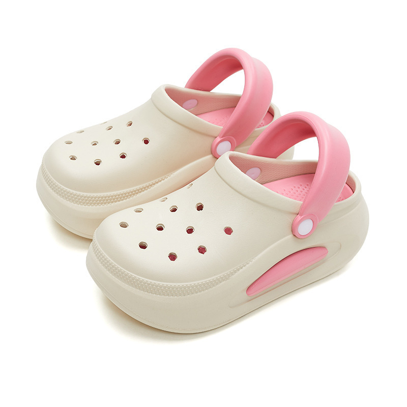 Picture of S052 Contrast Color Height-increasing Hole Shoes for Women Summer Height-increasing Feeling of Stepping on Shoes Can be Wearable for Men's Indoor Eva Anti-skid