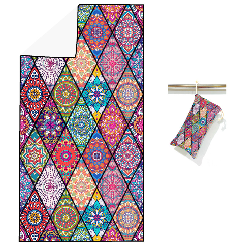 Picture of New Cross-Border Amazon European and American Double-Sided Velvet Quick-Drying Bath Towel Customizable Printed Towel Beach Swimming Beach Towel