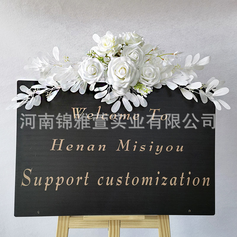 Picture of Cross-border Amazon artificial arch simulation flower wedding tag flower welcome flower row background decoration manufacturers supply