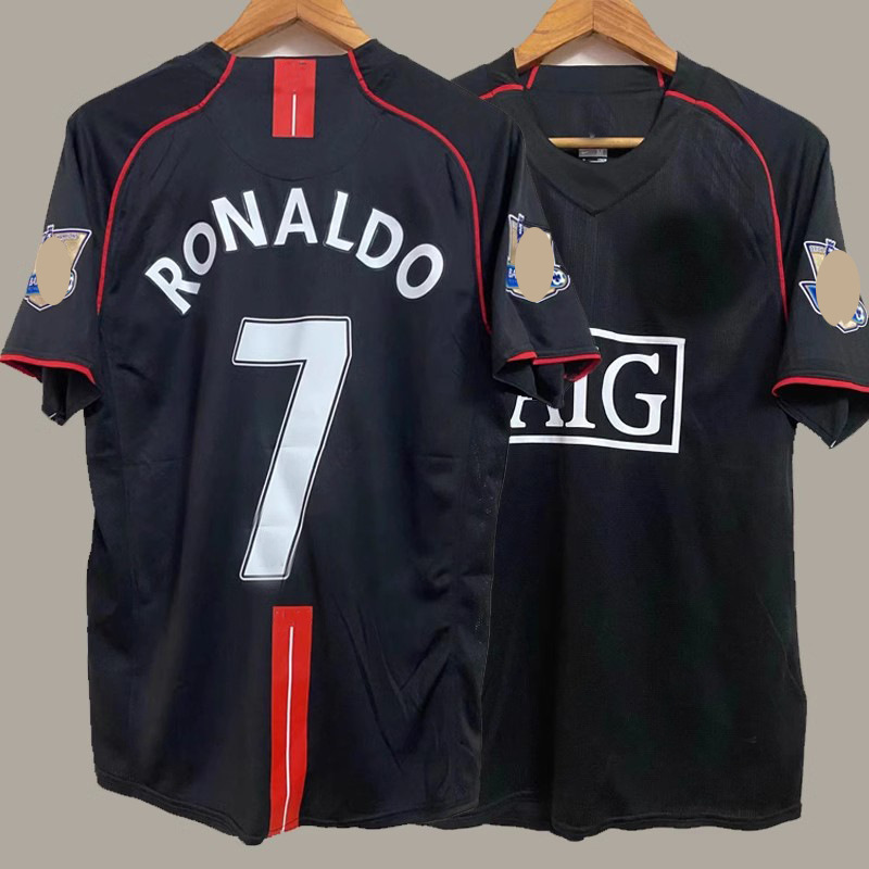Red Devils 0708 Liman L Retro Jersey Long Sleeve Away No.7 Ronaldo Short Sleeve Football Suit No.10 Rooney Champions League Edition
