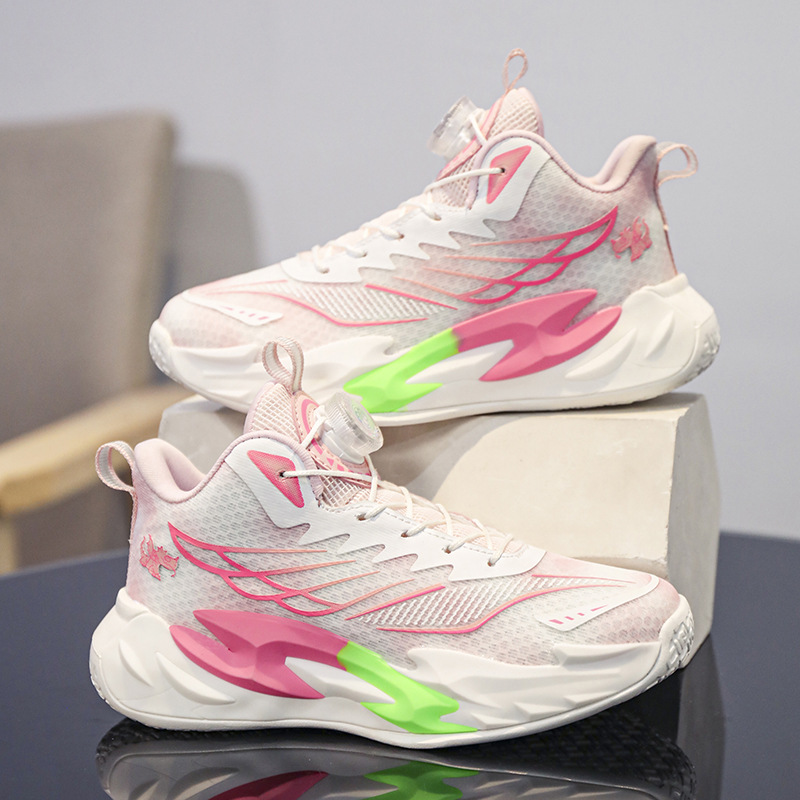 Girls Basketball Shoes Summer 2025 New Kidsren's Lightweight Non-Slip Professional Training Sports Shoes for Girls, Middle and Large Kidsren