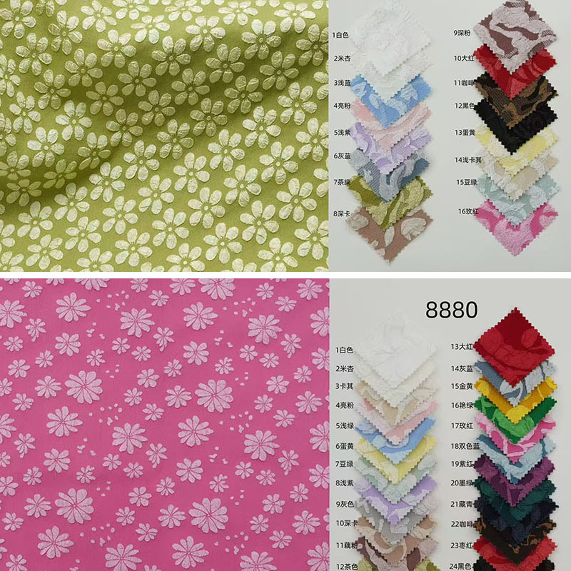 2025 New Stereo Embossed Jacquard Fabric Dress Children's Clothing Storage Box Bag Export Clothing Fabric Ready Stock