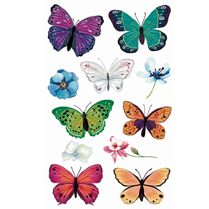 Picture of New Cross-border Cute Color Butterfly Tattoo Sticker Waterproof Small Fresh Children's Children's Six One Princess Face Sticker Color Sticker