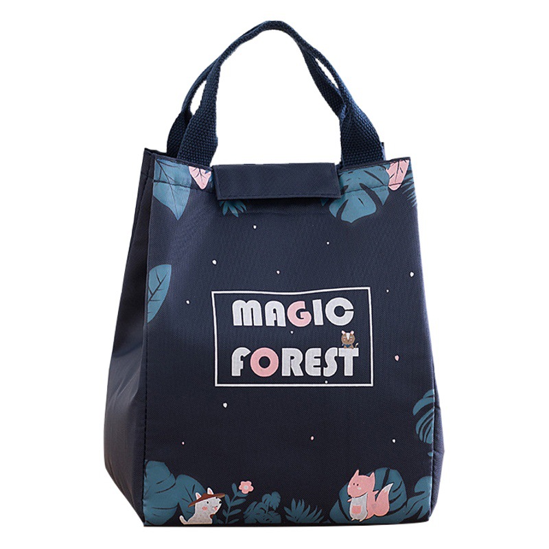 Forest Lunch Box Bag Oxford Cloth Thickened Aluminum Foil Insulation Refrigerator Bag Canvas Lunch Lunch Bag for Students and Office Workers