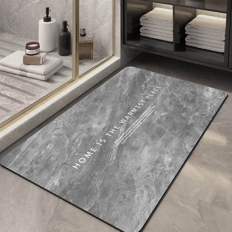Diatom mud bathroom absorbent quick-drying marbling floor mat household bathroom wash basin non-slip floor mat
