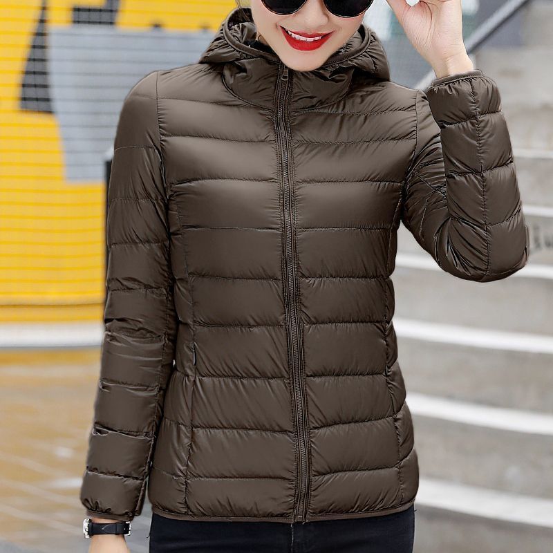 Picture of New Hooded Down Cotton-padded Jacket Women's Short plus size Thickened Warm Clothes Korean Style Simple Casual Fashionable Lightweight Jacket