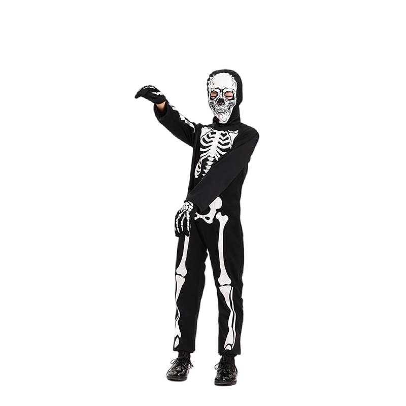 Picture of Halloween children's costumes, skeleton reaper and ghost children's character costumes, one-piece stage performance party costumes