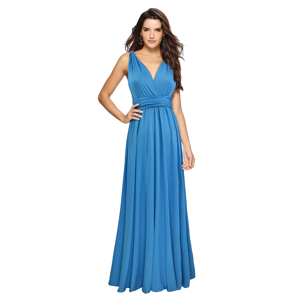 Picture of French Retro High-end Sense Small Multi-wear Strap Large Swing dress Backless Sexy Bridesmaid Dress for Women