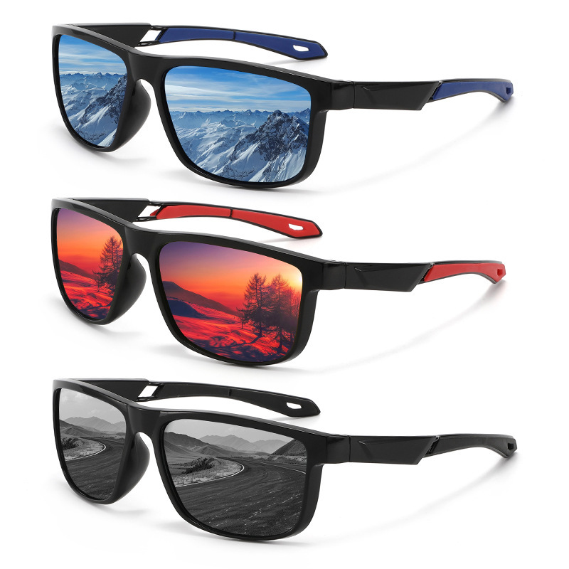Cross-Border Polarized Sunglasses for Men and Women, Cycling Sports Sunglasses, Square Frame Mountaineering and Fishing Glasses, Eye Protection