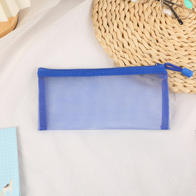 Picture of Mesh Toy Storage Transparent Zipper Bag Nylon Plus Upgrade Encryption Mesh Pencil Bag Student Examination Pencil Bag Makeup Wash
