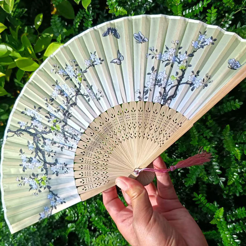 Picture of Folding Fan Bamboo Ancient Fan Student Girl Chinese Style Small Fan Scenic Spot Export Wholesale Retail Gift Decorative Fan