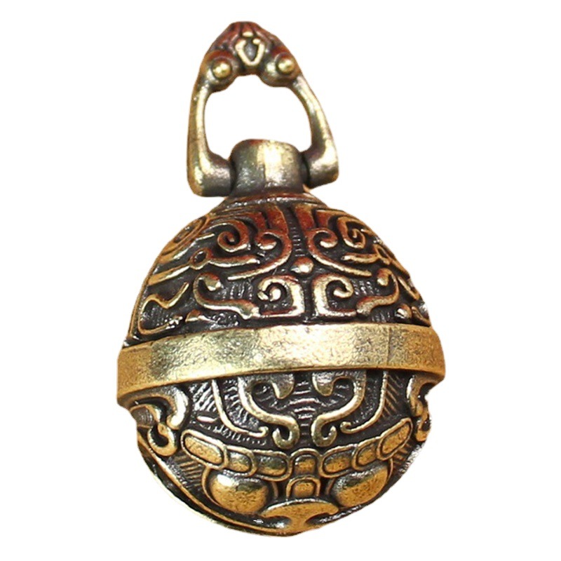 Handmade Brass Pure Copper Gourmet Bell Car Keychain Pendant Bell Accessories Creative Gift Pendant Gift for Men and Women