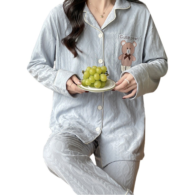 Confinement clothing summer gauze cotton thin postpartum nursing pajamas loose maternity clothes postpartum nursing suit