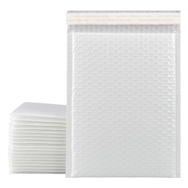 White Composite Pearlescent Film Bubble Bag Bubble Bag Bubble Envelope Bubble Wrap and Drop-Proof Clothing Bag Self-Sealing Express Bag